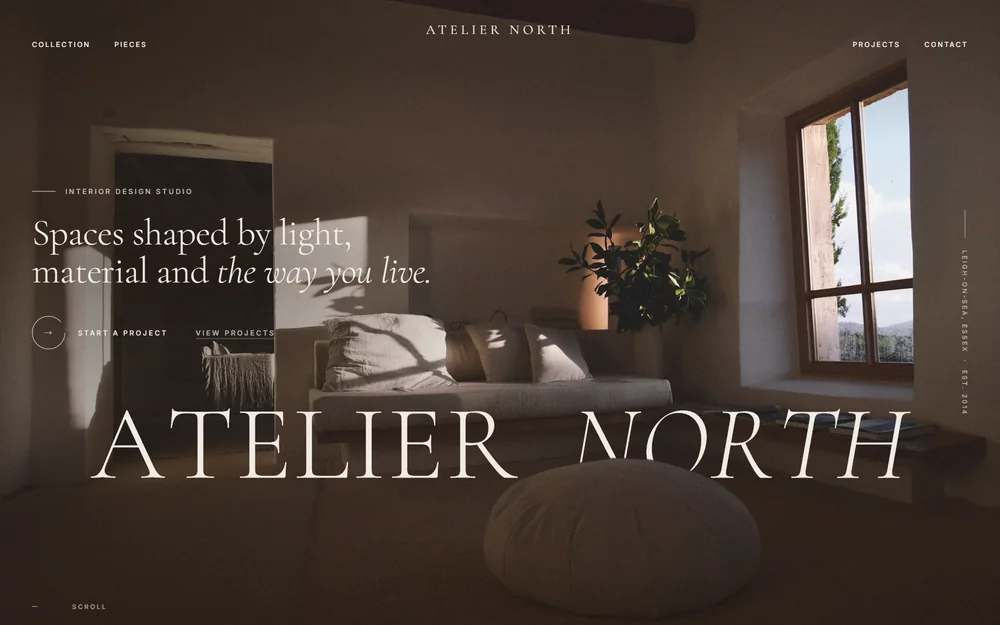 Atelier North: the website concept
