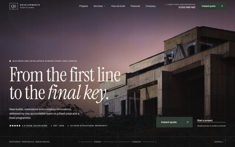 CJO Developments: the website concept